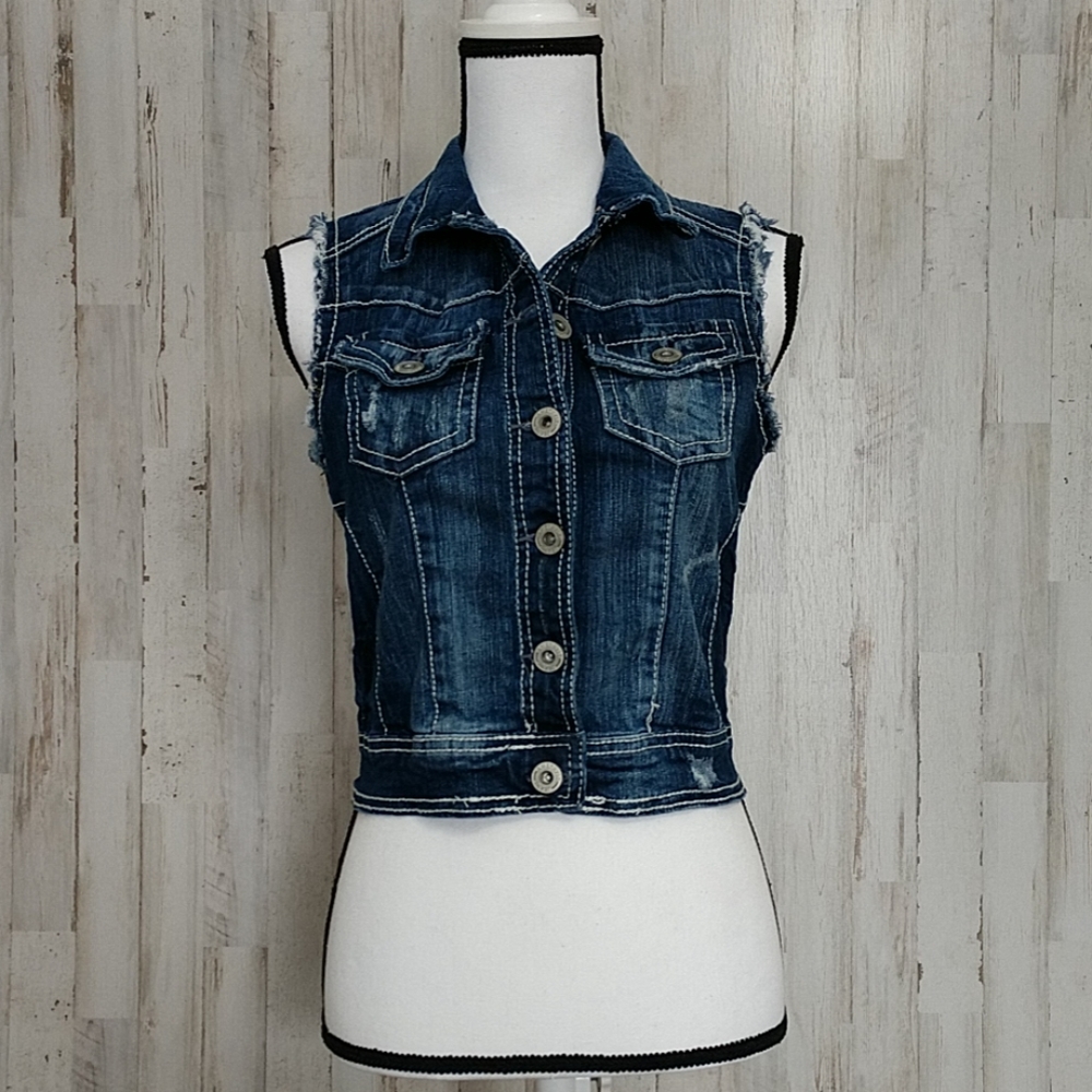 Amethyst Junior's Distressed Jean Jacket